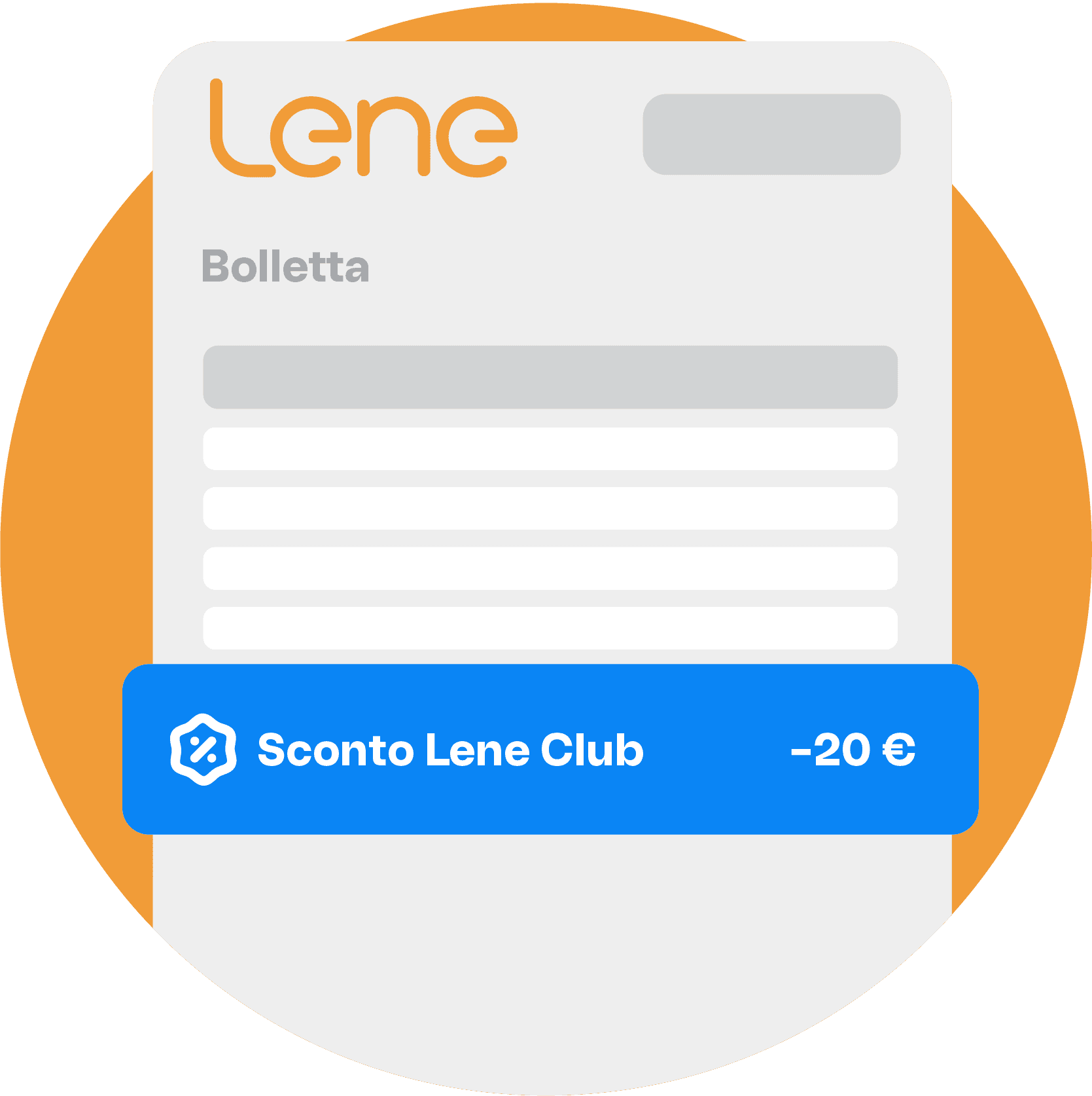 Bolletta Lene con la voce “Sconto Lene Club” evidenziata